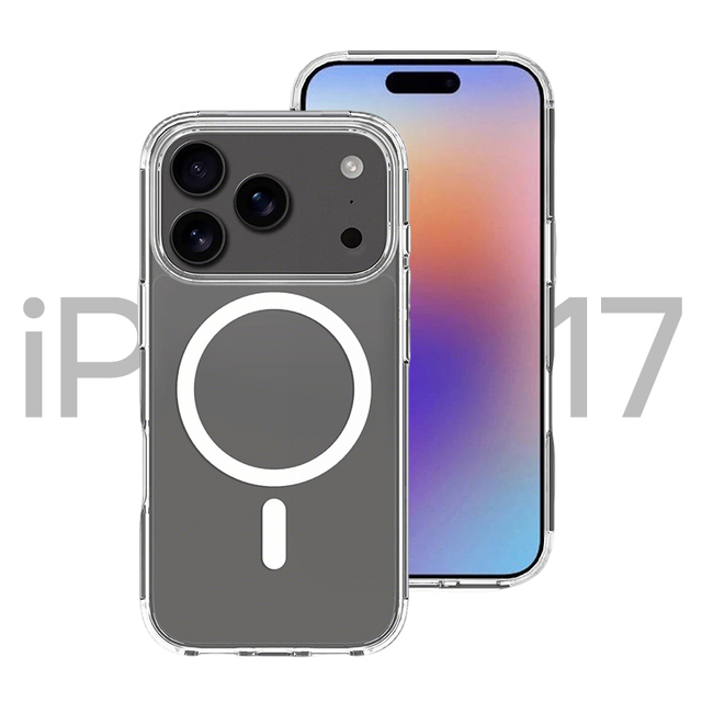 Transparent Phone case Suitable for iPhone 17, 16, 15 Pro Models. Transparent Magnetic Design for Samsung Phones