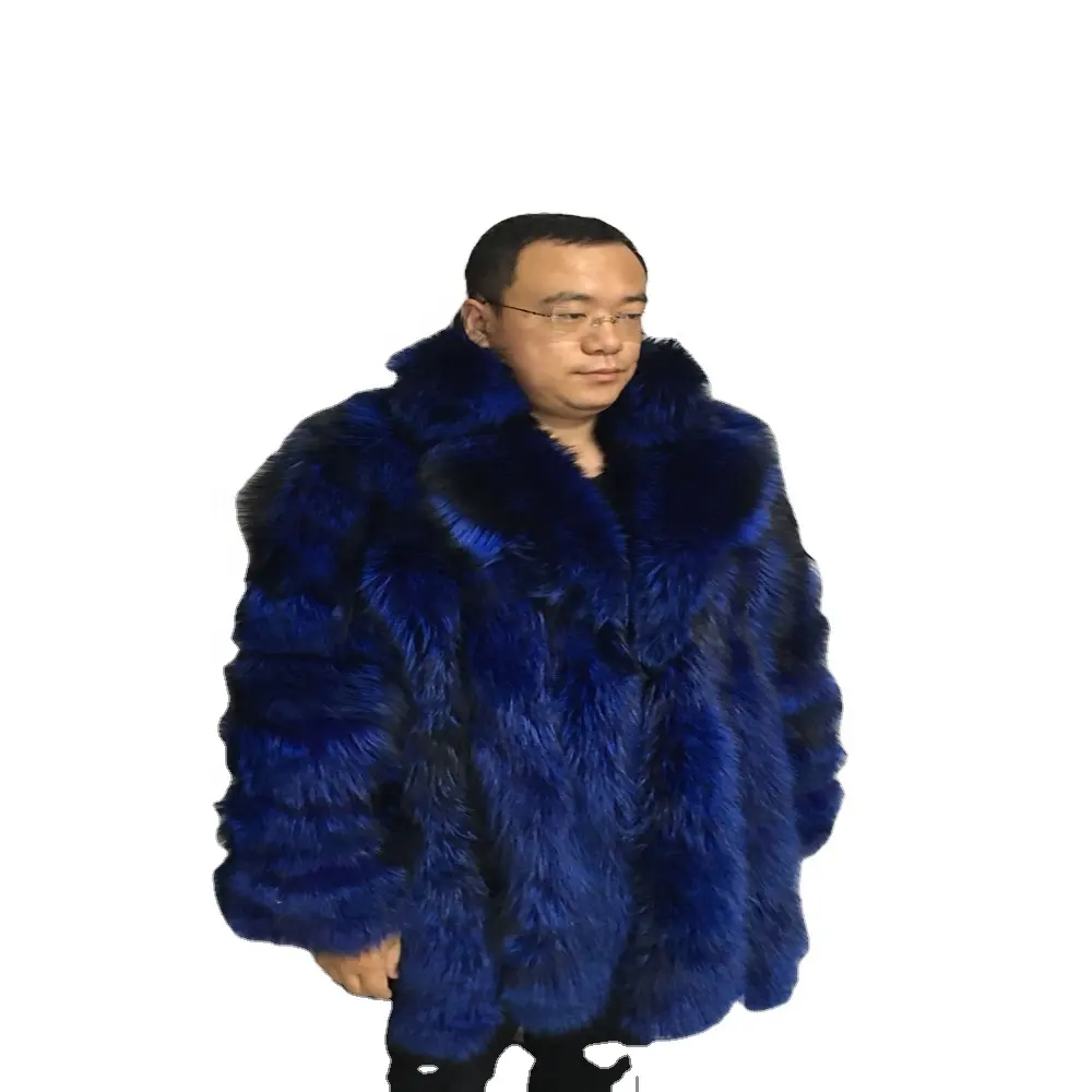 Long Sleeve and Collar Raccoon Fur Coat For Man Customize Size Raccoon Fur Jacket
