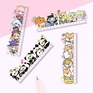 ไม้บรรทัดอะคริลิกใสลายการ์ตูนอนิเมะขนาด 10 ซม. 15 ซม. แบบกำหนดเองพร้อมโลโก้โฆษณา ไม้บรรทัดพลาสติกสองด้านสำหรับโรงเรียน - Product Image 1