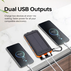 Batterie Externe Solaire Étanche 20000mAh Double Sortie USB Support Type C Entrée DC Stockage d'Énergie Sûr avec Batterie Polymère - Product Image 2