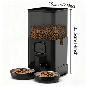 4L/6L OEM Dual-Napf Automatischer Hundefutterautomat mit WLAN-Steuerung, Haustierfutterspender mit Edelstahl-Napf und Zeitgesteuerter Speicherfunktion für Trockenfutter - Product Image 3