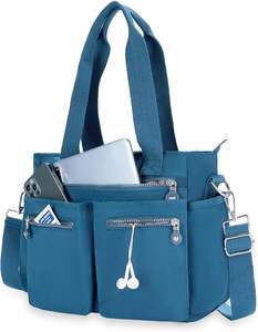 Muestra Gratuita Bolsos de Mano para Mujer al por Mayor 2025 Bolsos de Playa de Gran Capacidad Bolsos Impermeables Azules Bolsa de Almuerzo - Product Image 3