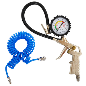 Neumático Auto coche bicicleta <span class=keywords><strong>Universal</strong></span> neumático inflar pistola bomba de aire pistola de inflado con manómetro medidor manguera - Product Image 3