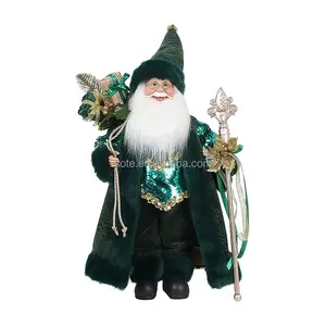 Wholesale 12''-36'' Santa Claus Blackish Green Ornament Standing With Christmas Gifts Bag Festival Decor Papa Noel Xmas Toys