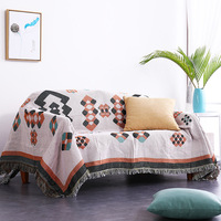 Housse de canapé jacquard double face en polyester écologique, motif losanges géométriques tissés, style moderne et simple, idéale toutes saisons – Meilleure vente