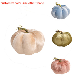 Citrouilles artificielles en velours fausse décoration de citrouille d'automne faite à la main pour la maison cuisine ferme <span class=keywords><strong>Halloween</strong></span> mariage - Product Image 4