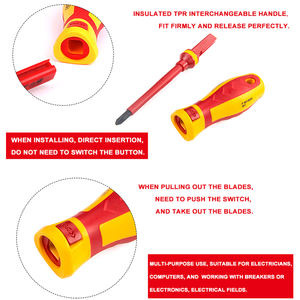 Juego de caja de herramientas Probador de voltaje magnético eléctrico Destornillador Kit de herramientas Juego de destornilladores Vde electricista aislado intercambiable - Product Image 6
