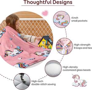 Couverture lestée 100% coton imprimée d'anxiété d'autisme personnalisée pour enfants pour calmer et dormir - Product Image 2