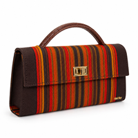 Sac à main Ozoza Designer personnalisable, écologique, à rayures, avec poignée, en cuir vegan effet croco multicolore pour femmes