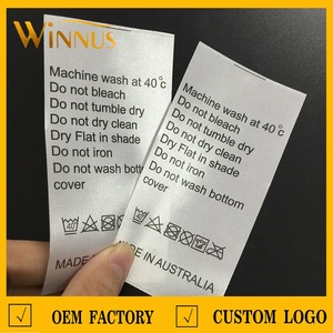 Étiquette en satin <span class=keywords><strong>polyester</strong></span> pour vêtements, vêtements de bain, sous-vêtements, lingerie, blanche, noire, lavage et entretien - Product Image 6