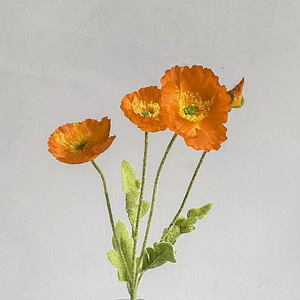 Ramo de amapolas de estilo coreano, flores artificiales de seda, simulación altamente realista para decoración de habitaciones, fondo fotográfico - Product Image 2