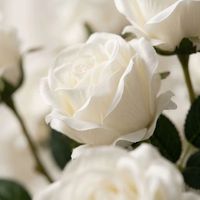 Rose artificielle en soie faite à la main de haute qualité, tige unique, pour décoration de mariage et de maison, réaliste et hydratante au toucher