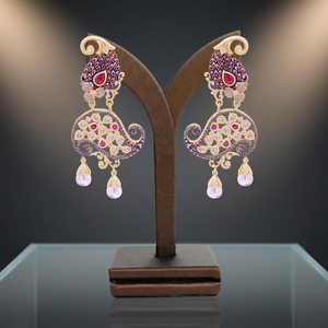 Modern AD <b>Gold</b> Plated <b>Earrings</b>, Antique AD <b>Dangle</b> <b>Earrings</b>, Antique Imitation Jewelry Export, Custom Fashion Jewelry Supplier - Product Image 2