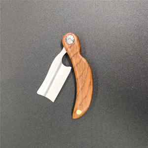 1Pcs 남성용 수동 클래식 우드 핸들 스트레이트 면도기 스테인레스 스틸 블레이드 이발사 접이식 면도 면도기 - Product Image 3