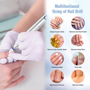 Bộ máy khoan móng không dây 3 trong 1 thiết kế mới 35000 vòng/phút, kèm đèn UV di động & đế sạc, dùng cho làm móng nghệ thuật tại salon & tại nhà - Product Image 6