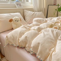 Ensemble de draps de lit Layce en polyester 400TC, imprimés de luxe, couleur unie rose, patchwork floral classique, écologiques, pour chambre à coucher et hôtel
