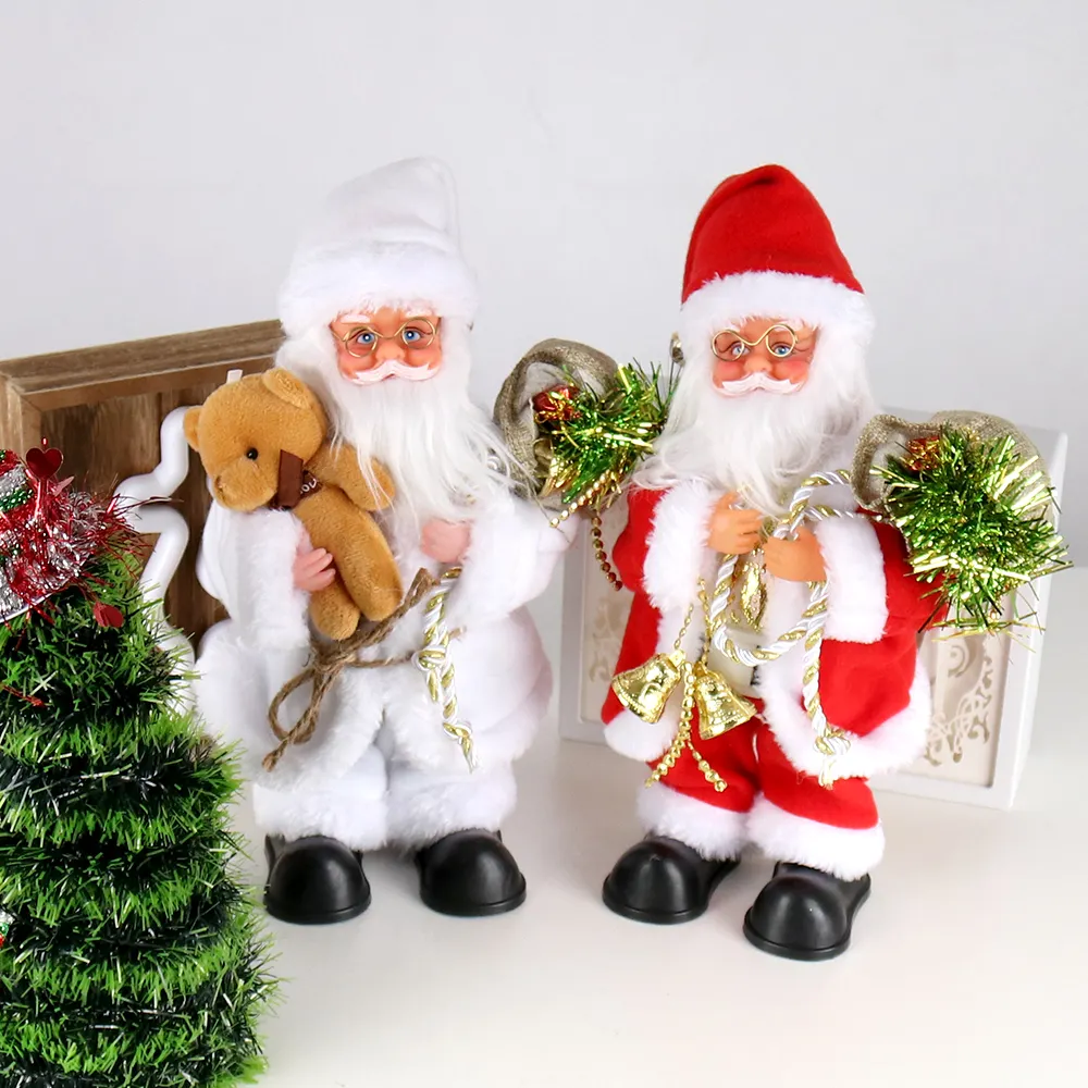 Рождественское украшение на батарейках 3AA, электрические танцевальные игрушки Санта для детей