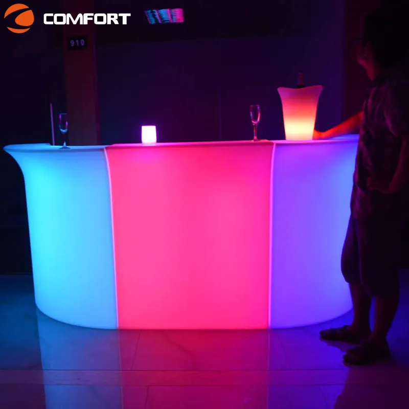 Comptoir de bar lumineux portable en plastique led 16 couleurs interchangeables meubles à led barre mobile LED droite lumière LED de salon portable