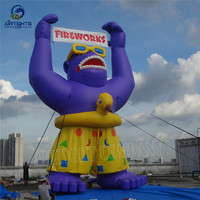 Ballon gonflable géant personnalisé en forme de gorille pour la publicité de feux d'artifice