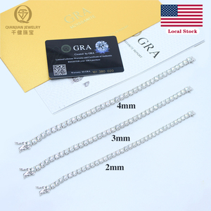Chaîne Tennis de Luxe en Moissanite Couleur D VVS, Argent Sterling 925, 3mm, Bracelet Tennis GRA, Bijoux Hip-Hop, Expédition Rapide depuis les États-Unis - Product Image 5