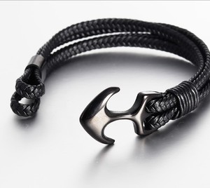 <span class=keywords><strong>Bracelet</strong></span> d'ancre pour hommes en acier inoxydable 316L 2025 bijoux fins <span class=keywords><strong>Bracelet</strong></span> en <span class=keywords><strong>cuir</strong></span> véritable pour hommes personnalisés pour cadeaux de noël - Product Image 5