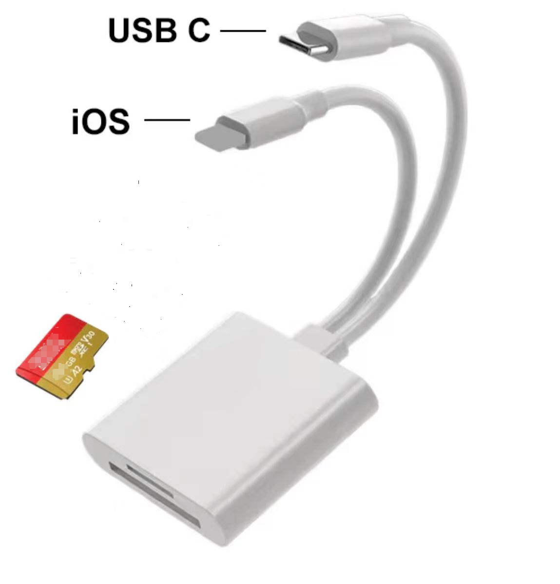 Pink/Black/White+SD card reader adapter