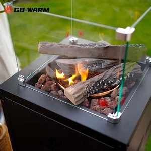 Elegante y hermoso pozo de fuego móvil de vidrio bajo negro seguro al aire libre jardín chimenea de gas - Product Image 3