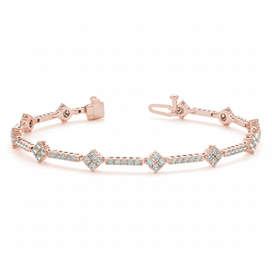 1.00TCW Real Diamond Tennis Bracelet Elegant 14K <b>Rose</b> <b>Gold</b> Studded Beautifully Designed Diamond Bracelets & <b>Bangles</b> - Product Image 2