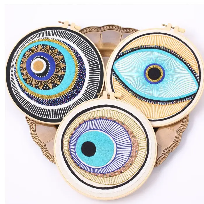 Dinâmica DIY Ponto Cruz Handmade Bordados Kits Olhos do Mal Rosca Ferramenta Adequado para Iniciantes Decoração Para Casa Artesanato