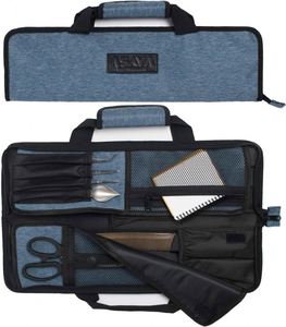 Échantillon gratuit : Sac de transport pour couteaux de chef, 20 poches au total, pour couteaux et ustensiles de cuisine, en toile cirée résistante aux taches, pour étudiants en cuisine - Product Image 2