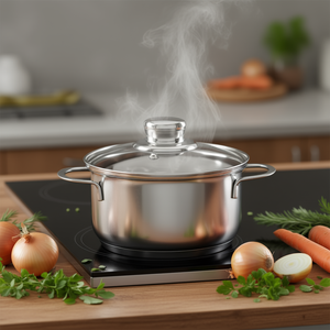 Meat <b>Pot</b> Saturn Stainless Steel With Lid For <b>Soup</b> And Stock <b>Pots</b> - Product Image 3