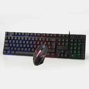 <span class=keywords><strong>Clavier</strong></span> et <span class=keywords><strong>souris</strong></span> de jeu filaires étanches avec rétroéclairage LED arc-en-ciel fabriqués en usine pour ordinateur de bureau PC, combo économique pour joueurs - Product Image 4