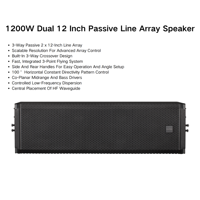 Altavoz de matriz de línea pasiva de tres vías dual profesional 3K de 12 pulgadas, sistema de matriz de línea de Audio Touring Stage Pro de 1200W, 1/2"