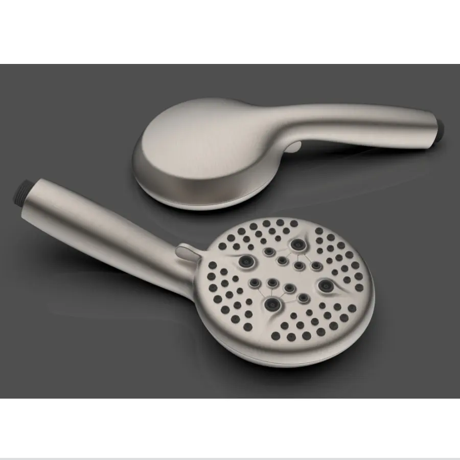 New design amazon hot selling with flushing spray 5 Functions Brush nickel american handhold rain shower head