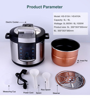 Marmite à pression multifonctionnelle Dîner pour plusieurs personnes en acier inoxydable 5L électrique OEM Ménage Nouveau cuiseur à riz électrique