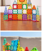 Ensemble de blocs de construction magnétiques pour enfants, 40 pièces, à fort pouvoir magnétique, avec grandes fenêtres colorées, thème science-fiction fantastique, pour le commerce transfrontalier