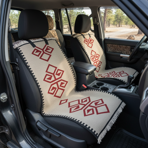 Ensemble de tapis de siège de voiture de style Kilim fabriqué à la machine tapis d'extérieur lavables avec housse de siège de voiture - Product Image 3