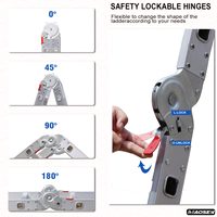 Échelle industrielle de sécurité pour la maison, en aluminium, extensible flexible, 6 mètres, type A