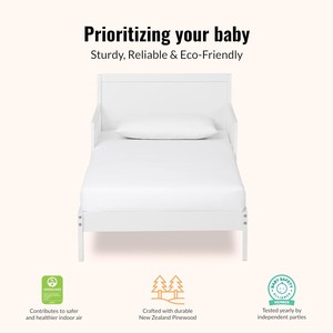 <span class=keywords><strong>Letto</strong></span> per Bambini 3-in-1 in Legno Bianco, <span class=keywords><strong>Letto</strong></span> per Bambini <span class=keywords><strong>con</strong></span> Doppia Sponda Laterale, Arredamento per Camera da <span class=keywords><strong>Letto</strong></span> di Neonati e Bambini - Product Image 6