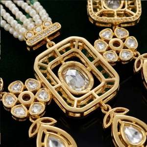 Parure de collier et boucles d'oreilles élégantes en argent 925 avec moissanite et perles de culture pour femme, idéale pour mariages modernes - Product Image 5