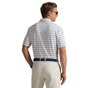 เสื้อโปโลผู้ชายแขนสั้นผ้าโพลีเอสเตอร์ลายทาง ระบายอากาศได้ดี คุณภาพสูง ปักโลโก้แบบมืออาชีพ สำหรับกีฬากอล์ฟ - Product Image 2