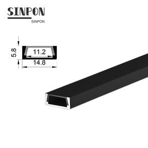 Trung Quốc Chuyên Nghiệp Customized Đen Anodized Tuyến Tính Kênh <span class=keywords><strong>Led</strong></span> Alu Nhôm Đùn Nhà Ở Hồ Sơ Cho Dải Ánh Sáng - Product Image 6