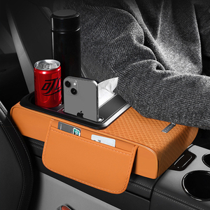Boîte de rangement universelle en cuir pour accoudoir de voiture, avec rehausseur et porte-gobelet multifonction robuste, pour BMW Toyota Honda - Product Image 5