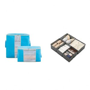 Large Capacity Eco Friendly Foldable Zipper Transparent, Window Organizing Bedroom Closet Home <b>Storage</b> Boxes - Product Image 3