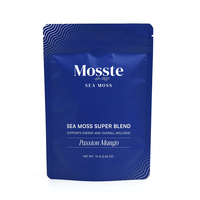 Sachet Doypack Mylar à haute barrière, personnalisé, mat, refermable avec fermeture éclair, pour poudre de mélange de plantes marines, préparation à boire et supplément