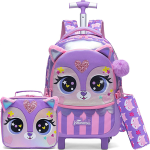 Mochila de Rodinhas Infantil Jasminestar 17" 3 em 1 com Estampa de Coruja, Lancheira e Estojo de Papelaria - Product Image 2