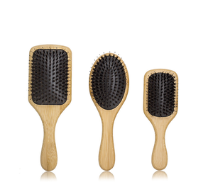 Cepillo para el Cabello de <span class=keywords><strong>Bambú</strong></span> Ecológico a Precio de Fábrica, Peine con Cojín de Aire, Cepillo Desenredante y de Masaje con Cerdas de Jabalí - Product Image 5