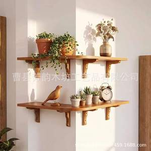 Wooden <b>Wall</b> Corner <b>Shelf</b> Irregular Shape <b>Wall</b> <b>Mounted</b> For Flower Pots Ornaments Living Room Storage - Product Image 2