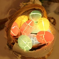 Guirlande lumineuse en forme d'œufs craquelés, lanterne de Noël, œufs de Pâques, guirlande lumineuse féerique pour la décoration des fêtes