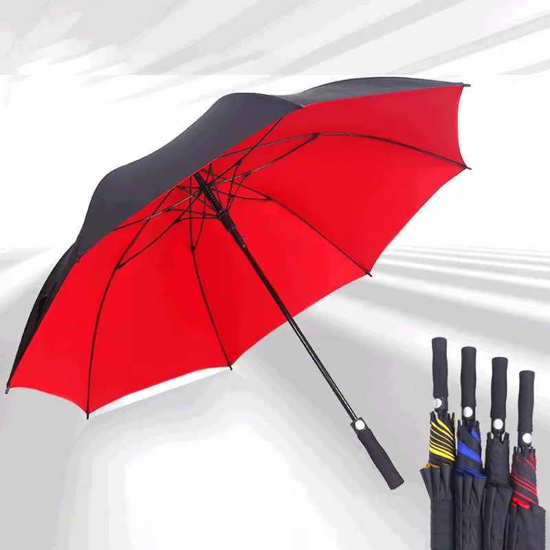 30-дюймовый двухслойный очень большой зонт для гольфа тяжелый автоматический открытый ветрозащитный водонепроницаемый Зонт от дождя